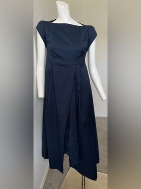 Malloni Blue asymmetrical midi dress - MADE IN ITALY